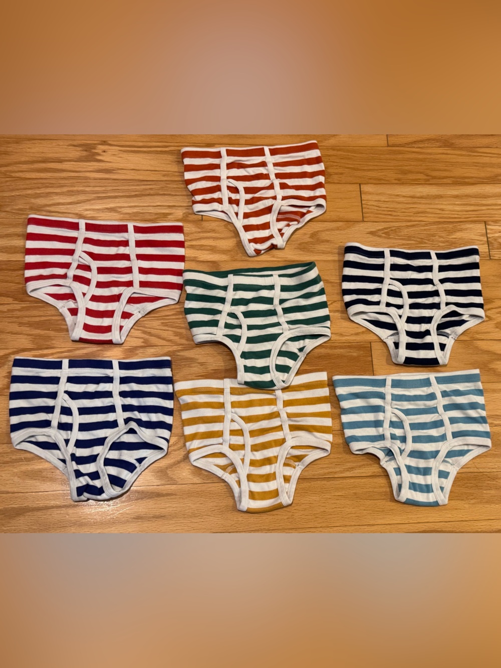 Set of 7 Hanna Andersson Organic Cotton Briefs colorful stripes size M